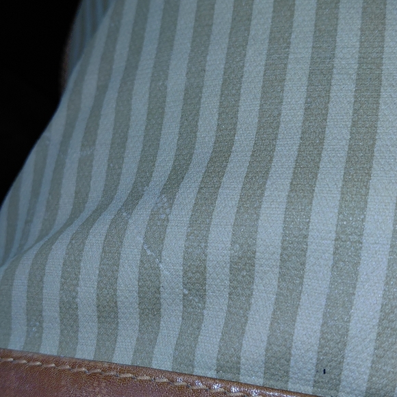 Fendi Vtg Penguin Striped Canvas Bucket Drawstring Crossbody Bag - Picture 7 of 17